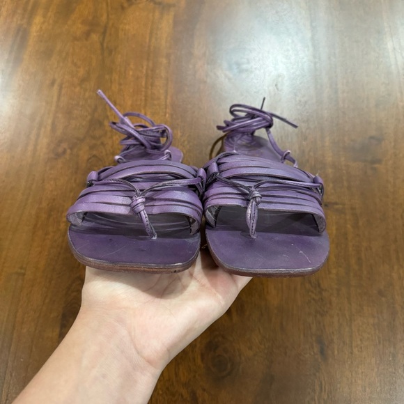 Free People Cami Huarache Wrap Leather Sandals Size 37.5 Purple - Picture 4 of 8